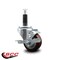 Service Caster 3'' Maroon Poly Swivel 1'' Expanding Stem Caster with Brake SCC-EX20S314-PPUB-MRN-TLB-1 - alternate 2
